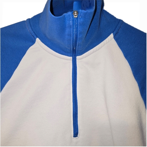 Nike Dri Fit Quarter Zip "Just Do It" Blue Color Block Sweater - Small - Picture 3 of 6